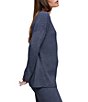 Barefoot Dreams CozyChic Ultra Lite® Knit Crew Neck Long Sleeve Lurex Rib Coordinating Pullover Top - Image 3
