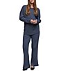 Barefoot Dreams CozyChic Ultra Lite® Knit Crew Neck Long Sleeve Lurex Rib Coordinating Pullover Top - Image 4