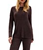 Barefoot Dreams CozyChic Ultra Lite® Knit Crew Neck Long Sleeve Lurex Rib Coordinating Pullover Top - Image 5