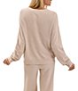 Barefoot Dreams CozyChic Ultra Lite® Knit Diamond Quilt Henley Long Sleeve Relaxed Coordinating Pullover Top - Image 2