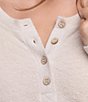 Barefoot Dreams CozyChic Ultra Lite® Knit Diamond Quilt Henley Long Sleeve Relaxed Coordinating Pullover Top - Image 4