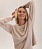 Barefoot Dreams CozyChic Ultra Lite® Knit Diamond Quilt Henley Long Sleeve Relaxed Coordinating Pullover Top - Image 5