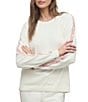 Barefoot Dreams CozyChic Ultra Lite® Knit Long Sleeve Crew Neck Heart Stripe Coordinating Pullover - Image 1