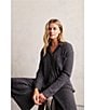 Barefoot Dreams CozyChic Ultra Lite® Lurex Rib Knit Button-Front Coordinating Lounge Top, Color:Carbon - Image 7