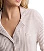 Barefoot Dreams CozyChic Ultra Lite® Lurex Rib Knit Button-Front Coordinating Lounge Top, Color:Chai - Image 4