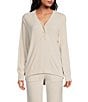 Color:Almond - Image 1 - CozyChic® Ultra Lite Ribbed Back Placket Henley Pullover