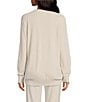 Color:Almond - Image 2 - CozyChic® Ultra Lite Ribbed Back Placket Henley Pullover