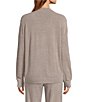 Color:Pewter - Image 2 - CozyChic® Ultra Lite Ribbed Back Placket Henley Pullover