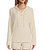Color:Sand Dune - Image 1 - CozyChic Ultra Lite Ribbed Henley Coordinating Hoodie