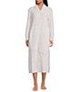 Barefoot Dreams CozyChic® V-Neck Zip Front Robe, Color:Heather Stone/White - Image 1