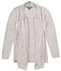 Color:Pewter Pearl - Image 1 - Girls 6-14 CozyChic Lite® Calypso Open-Front Wrap Cardigan