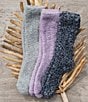 Color:Indigo/White - Image 3 - Kids CozyChic® Heathered Socks