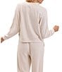 Barefoot Dreams Long Sleeve Crew Neck Brushed Fleece Coordinating Pullover - Image 2