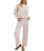 Barefoot Dreams Long Sleeve Crew Neck Brushed Fleece Coordinating Pullover - Image 3