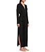 Color:Black - Image 3 - Luxe Milk Jersey Long Sleeve Duster Robe