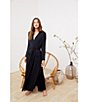 Color:Black - Image 5 - Luxe Milk Jersey Long Sleeve Duster Robe
