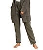 Color:Olive Branch - Image 1 - Malibu Collection Brushed Terry Drawstring Waist Rolled Hem Side Pocket Pants