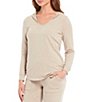 Color:Heather Oatmeal - Image 1 - Malibu Luxe Brushed Jersey Coordinating Lounge Hoodie