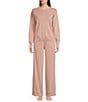 Color:Teaberry - Image 3 - Sunbleached Coordinating Wide-Leg Seamed Lounge Pant