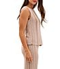 Barefoot Dreams Vertical Lurex Stripe Print CozyChic Ultra Lite® Sleeveless Coordinating Lounge Top - Image 3
