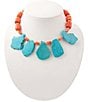Barse Adobe Sunset Golden And Genuine Stone Statement Necklace - Image 1