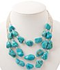 Barse Big Sky Silver and Magnesite Statement Necklace - Image 1