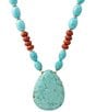 Barse Red Canyon Collection Silver, Jasper and Magnesite Long Pendant Necklace - Image 1