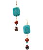 Barse Adobe Sunset Golden and Genuine Stone Linear Earrings - Image 1