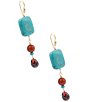 Barse Adobe Sunset Golden and Genuine Stone Linear Earrings - Image 2