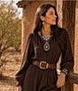 Barse Adobe Sunset Golden and Genuine Stone Linear Earrings - Image 4