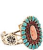 Barse Adobe Sunset Golden and Genuine Stone Statement Cuff Bracelet - Image 1