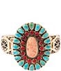 Barse Adobe Sunset Golden and Genuine Stone Statement Cuff Bracelet - Image 2