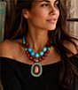 Barse Adobe Sunset Golden and Genuine Stone Statement Necklace - Image 3