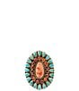 Barse Adobe Sunset Golden, Turquoise and Orange Sponge Coral Statement Ring - Image 2