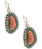 Barse Adobe Sunset Turquoise and Orange Sponge Coral Statement Drop Earrings - Image 2