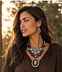 Barse Adobe Sunset Turquoise and Orange Sponge Coral Statement Drop Earrings - Image 4