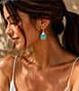 Barse Aspen Ridge Silver and Genuine Turquoise Drop Earrings - Image 3