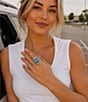 Barse Big Sky Silver and Genuine Turquoise Statement Ring - Image 3