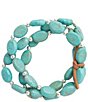Barse Big Sky Silver and Magnesite Stretch Bracelet Set - Image 1