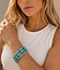 Barse Big Sky Silver and Magnesite Stretch Bracelet Set - Image 3