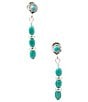 Barse Big Sky Silver, Turquoise and Magnesite Drop Earrings - Image 1