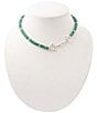Barse Bits Silver and Turquoise Magnesite Collar Necklace - Image 1
