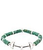 Barse Bits Silver and Turquoise Magnesite Stretch Bracelet - Image 1