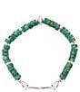 Barse Bits Silver and Turquoise Magnesite Stretch Bracelet - Image 2