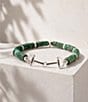 Barse Bits Silver and Turquoise Magnesite Stretch Bracelet - Image 3