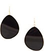 Color:Agate/Gold - Image 1 - Black Agate Statement Drop Earrings