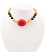 Barse Blossom Genuine Stone Beaded Statement Collar Necklace - Image 1