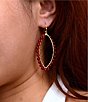 Barse Bordeaux Jade Enchanted Loop Orbital Earrings, Color:Gold/Red - Image 3