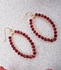 Barse Bordeaux Jade Enchanted Loop Orbital Earrings, Color:Gold/Red - Image 4