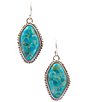 Barse Boulder Silver And Genuine Turquoise Drop Earrings - Image 1